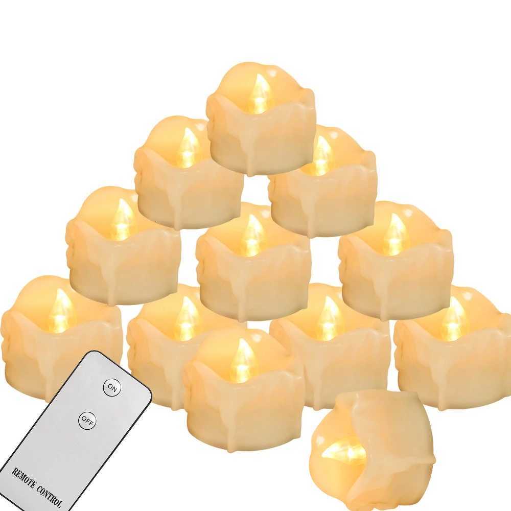 Remote Timer Tea Lights Candles Battery Operated Flameless LED Tealight Votives for Wedding Christmas Halloween Holiday Decor W251107