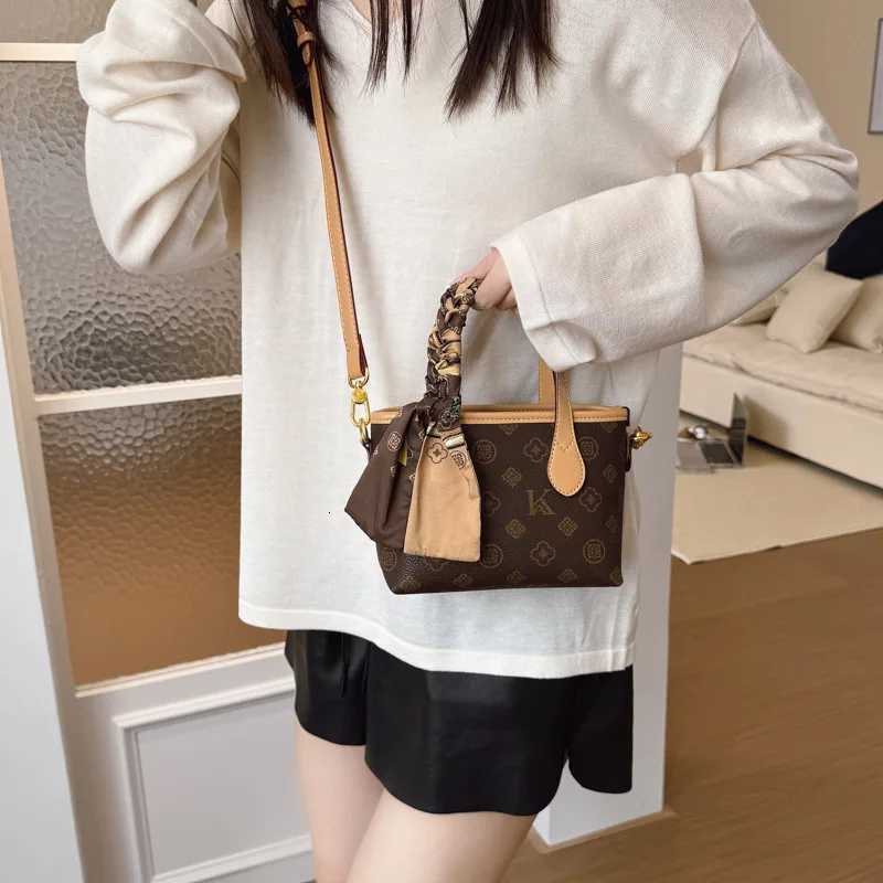 2025 Vintage Monogram Tote Bag for Women Spacious Shoulder Purse Adjustable Crossbody Strap Work Commute Bag with Top HandleW251106