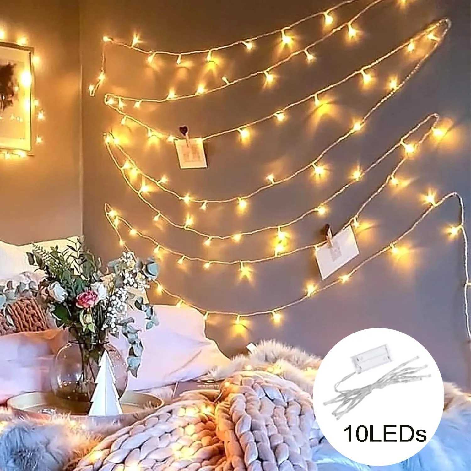 10/20/40/80 LEDs Battery Festoon String Light Fairy Light Valentine Garland for Warm White Bedroom Birthday Wedding Party Decor W251107