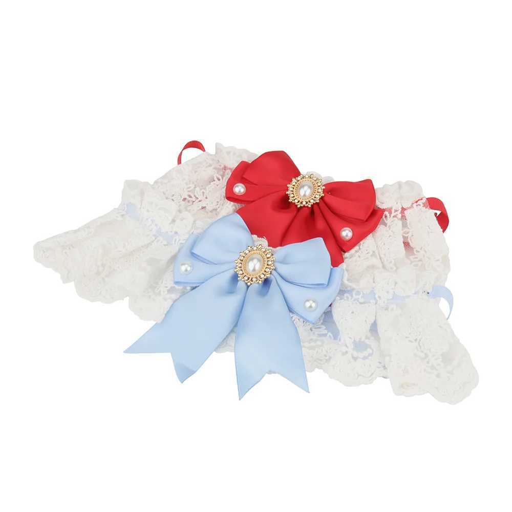 High Quality Lace bow cat dog collar princess jewelry necklace tie pet scarf bib wedding accessories T250407