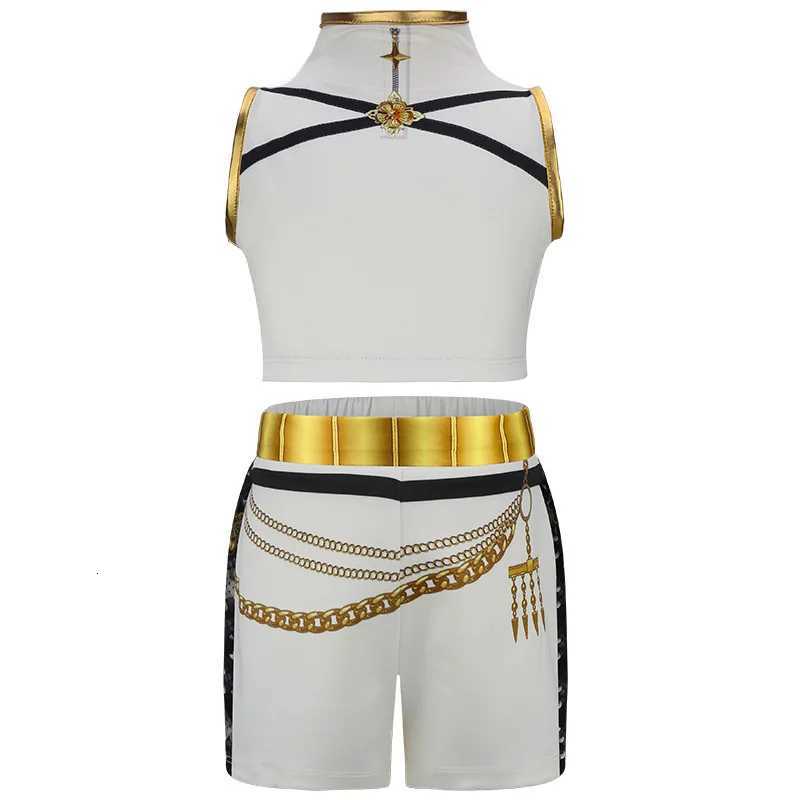 Childrens Kpop Demon Hunter Rumi Cosplay Costume Anime Girls Golden Black Role Play Outfit Stage Performance Halloween Sets W251107