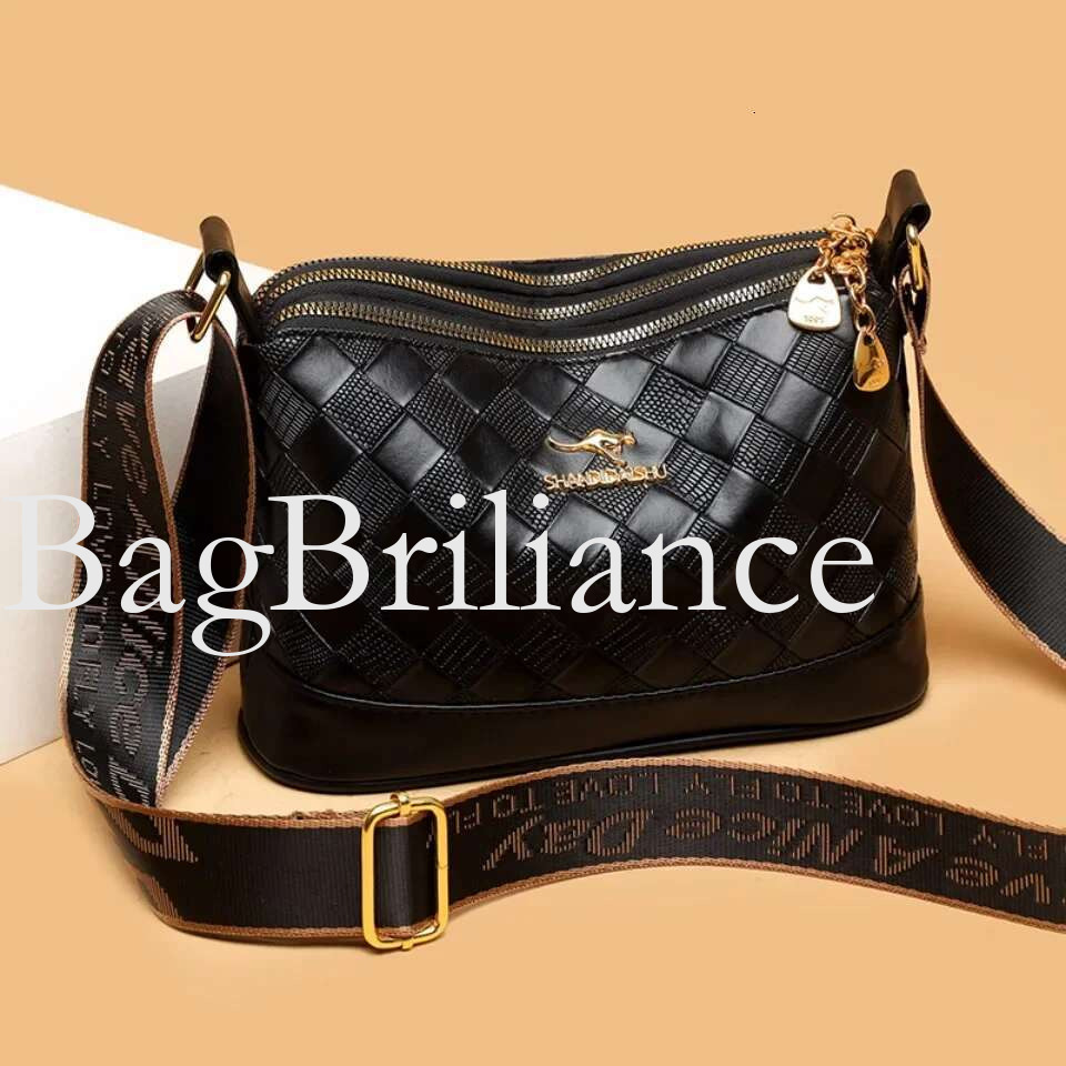 3 Layer Pockets High Quality Soft Leather Women's Shoulder Retro Female Wallet Famous Brand Designer Women Crossbody Bag Sac