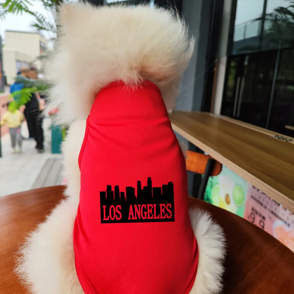 S-2Xl Los Angeles Pattern Pet Print Dog Vest Comfortable Breathable Mesh Vest Dog Clothes 250407