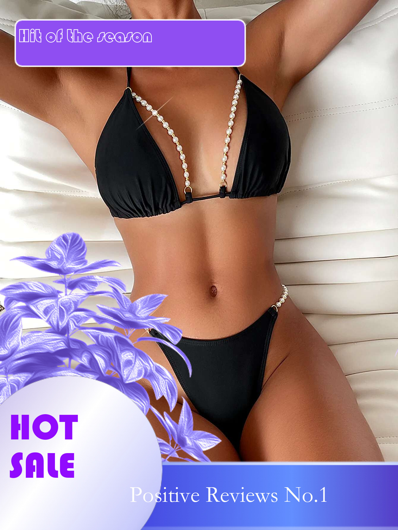 Dongdumaoyi Sexy Pearls Bikini Luxury Black Cut Out Push Up Micro Swimsuit Brazilian Beach Bathing Suit Thong Swimwear Traje De Ba O