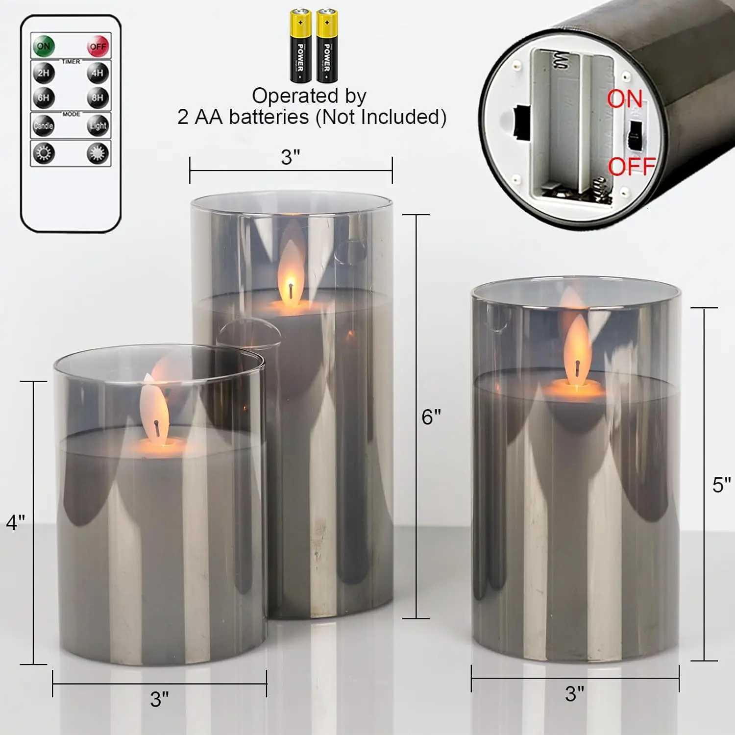 Battery Operated LED Flameless Candles with Remote and Timer Real Wax Candles Flickering Light for Wedding Home Party Decor W251107