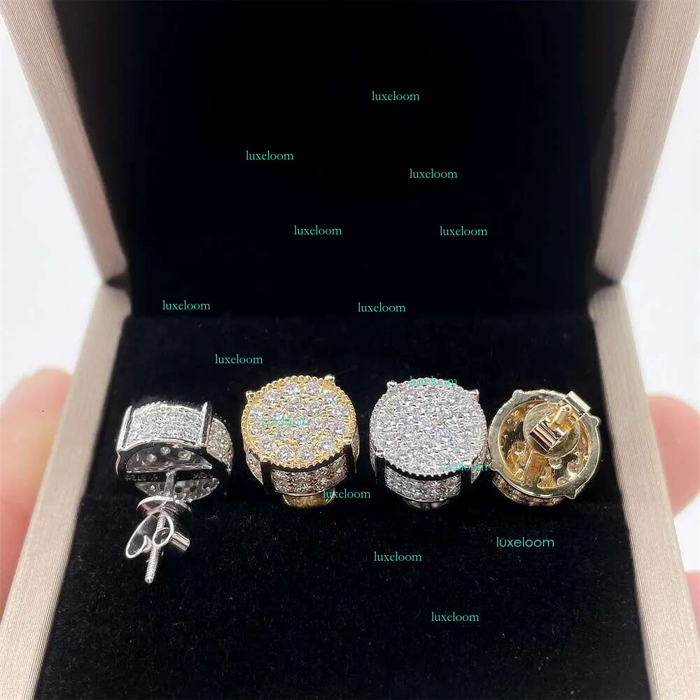 Ready To Ship 10K Gold VVS Moissanite Dia Hip Hop Earrings Studs Men