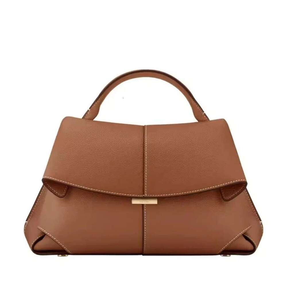 2025 Hot Fashionable Mokki Brand Smile Women's Bag French Design New Pole Head Cowhide Fashion Pleated Handbag
