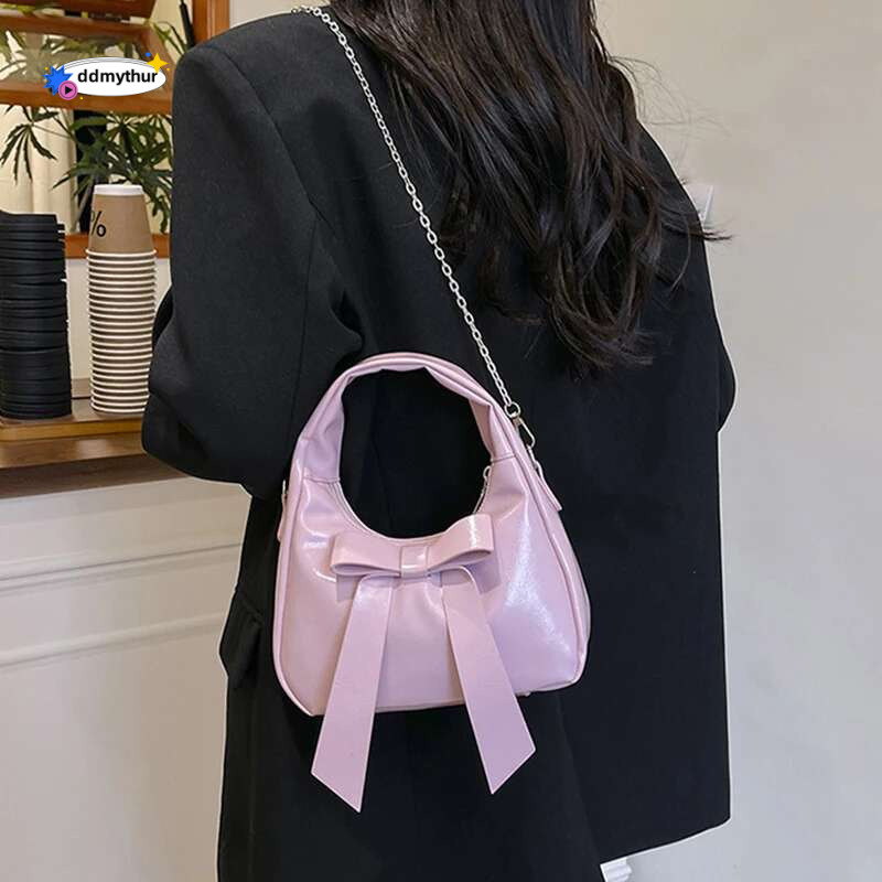 Elegant Bow Design for Women Mini Leather Shoulder Bag Brand Small Crossbody Bags New Solid Ladies Purse Women's Handbag ddmythur