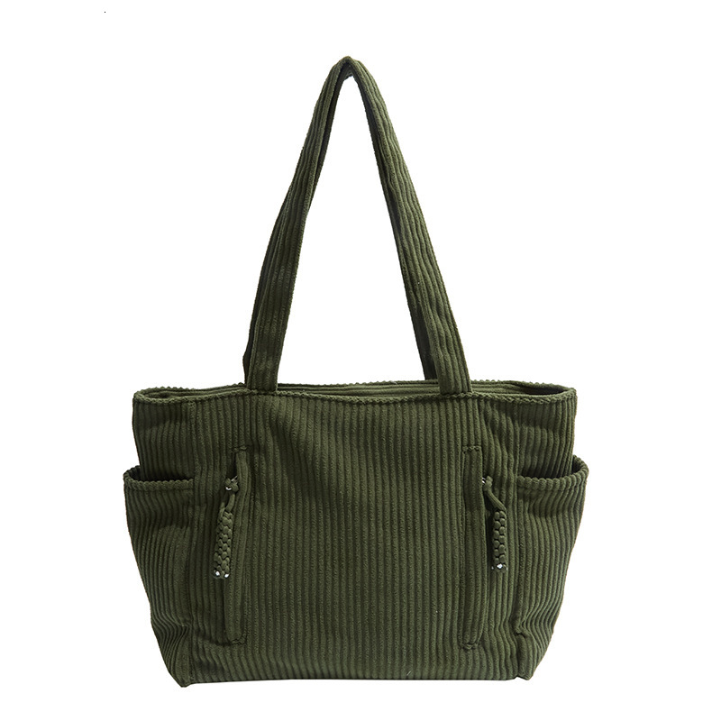 2025S Designer Women S Bag Autumn And Winter New Corduroy Tote Bag Korean Version Simple Large Capacity Versatile Casual Student Class Shoulder Handba