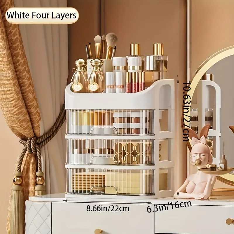 Cosmetic Storage Box Large Capacity Transparent Drawer Jewelry Makeup Storage Box Multi-layer Multi-functional Desktop Organizer J251115
