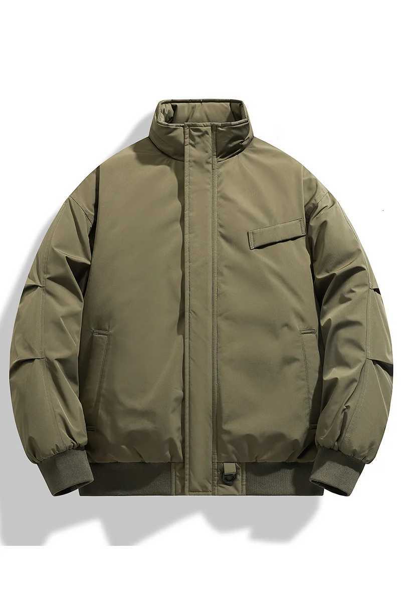 2025 Autumn Men Thick Bomber Jacket Men Cotton-Padded Jacket Men Casual Retro Warm Coats Men Black Parka Jacket Male WindbreakerT251107