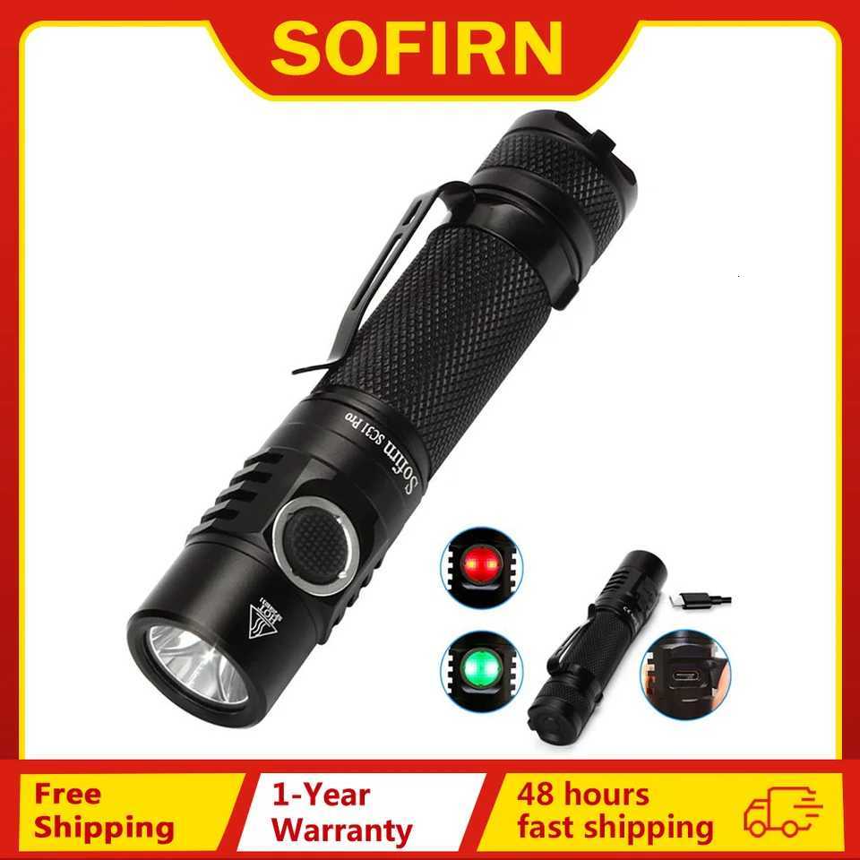 Sofirn SC31 Pro Powerful 2000LM 18650 Flashlight SST40 5V/2A Portable Rechargeable LED Lantern USB C Torch Anduril 20W251106