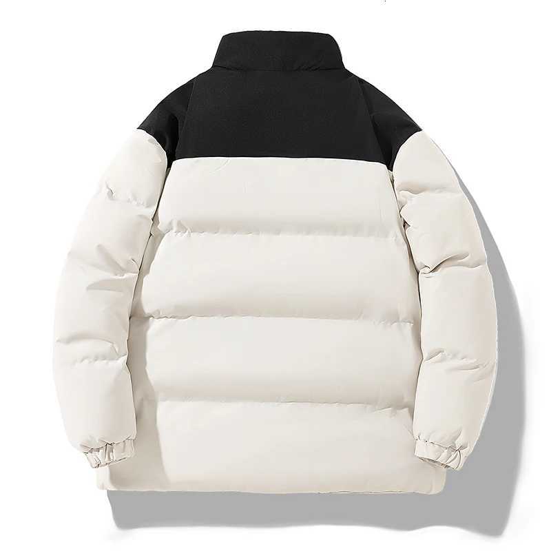 Autumn Winter New Patchwork Parkas Unisex Warm Thermal Thick Padded Coat Men Casual Parka Coats Korean Fashion Bread Jacket TopsT251107