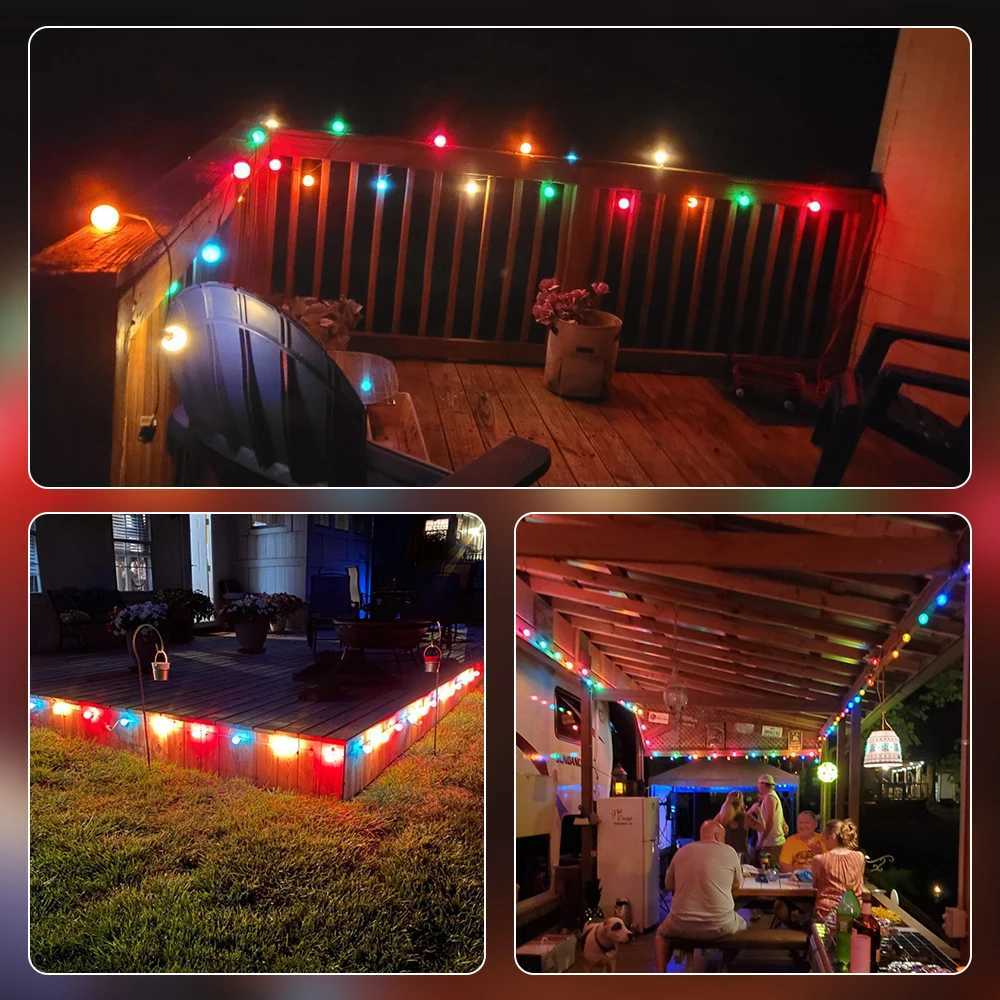 Multicolor G40 String Light Globe Colorful Wedding Lights 110V US Holiday Lighting Connectable Vintage Wedding Party Outdoor D W251107