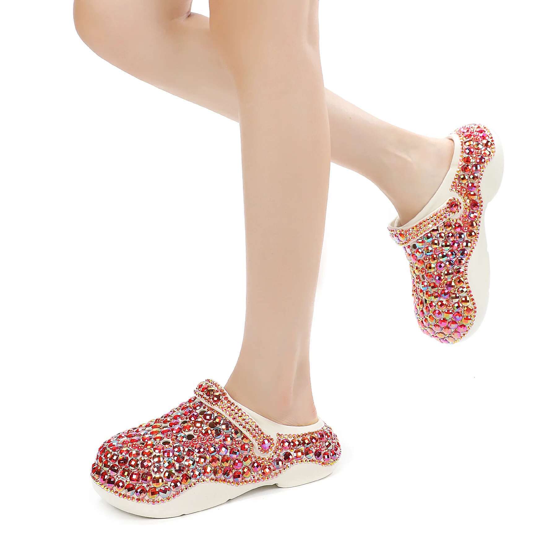 New Summer Fashion Dia-Encrusted Thick-Soled EVA Hole Shoes High-Quality Women's Slippers
