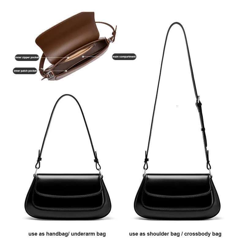 Wholesale Women Saddle Lady Split Leather Fashionable Underarm Shoulder Bag Female Crossbody Messenger Armpit Handbag