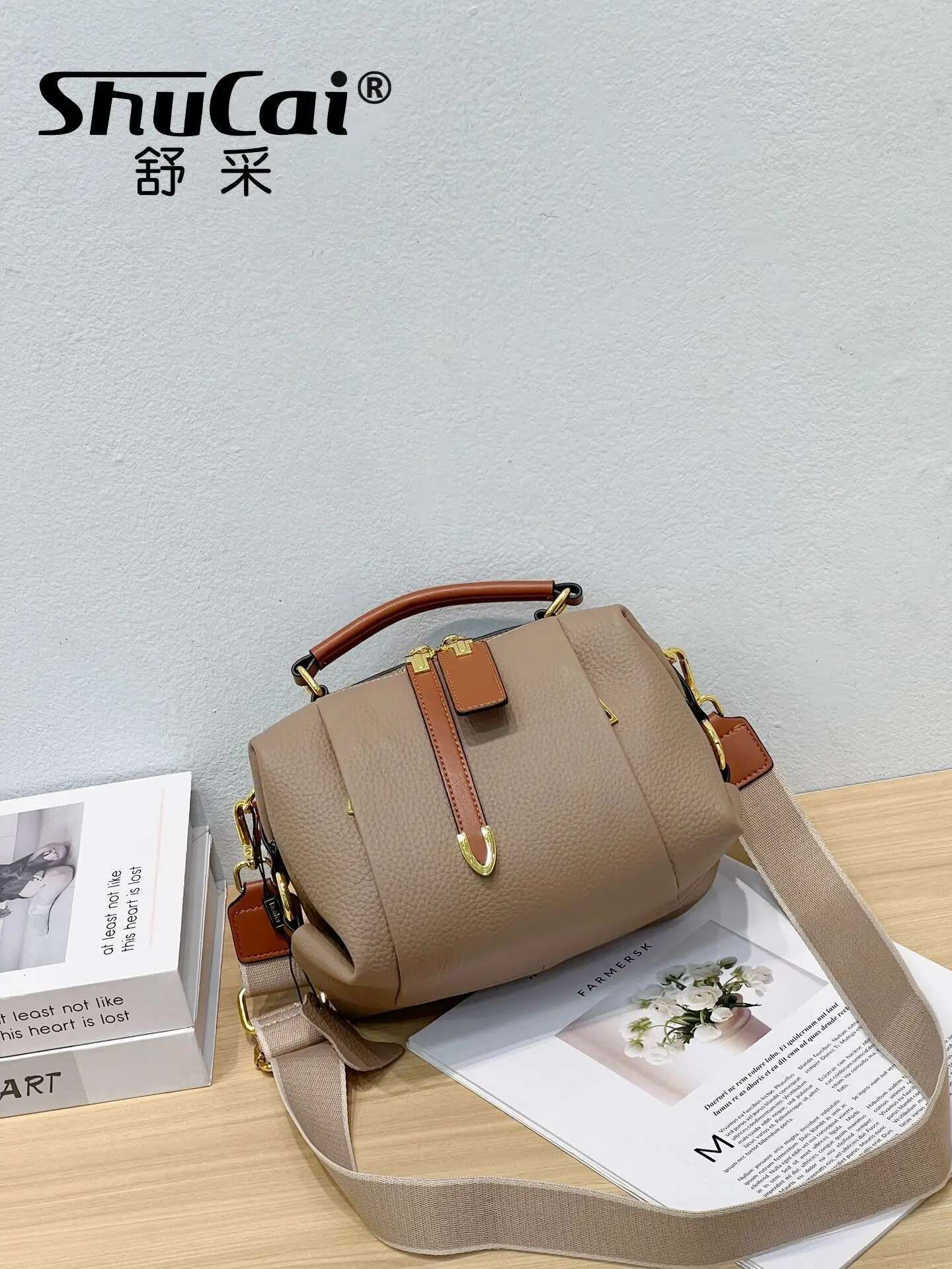 Genuine Leather Fashion Boston Bag Vintage Tote Shoulder Crossbody Pillow Designer Bags Female Head Layer Cowhide Handbag