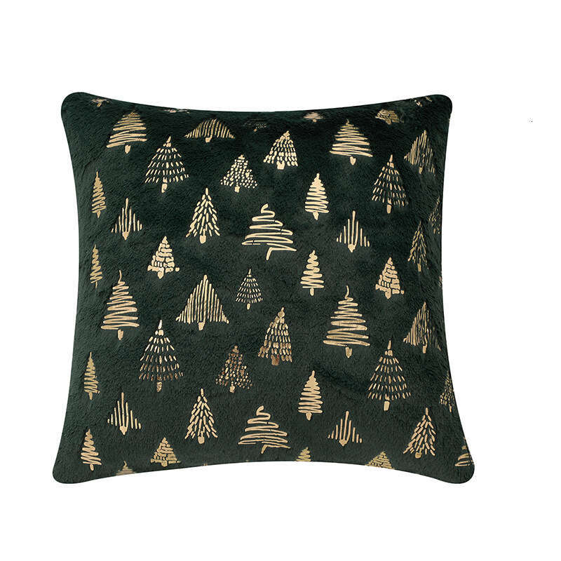 New Christmas Tree Gold Stamping Double-Sided Pillowcase Atmosphere Decoration Cushion Cover