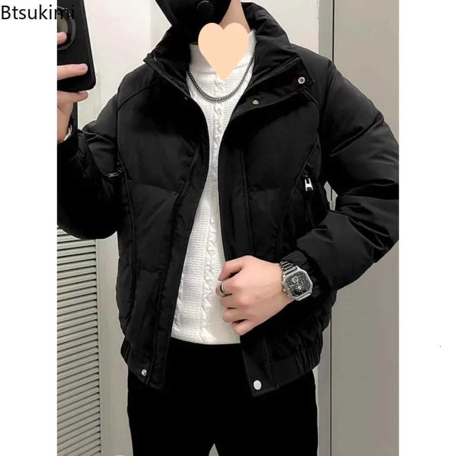 High Quality Men Parkas 2025 Fashion Mens Thicken Warm Casual Jackets Handsome Men Coats Solid Stand Collar Down Cotton JacketsT251107