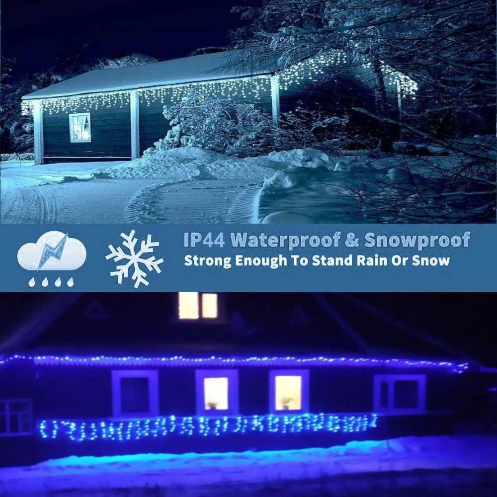 Christmas Decorations For Home Outdoor LED Curtain Icicle String Light Street Garland On The House Winter 220V 5m Droop 06-08m W251107