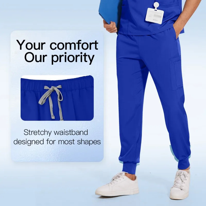Liahtweiaht Anti-wrinkle Uniform Womar Men Nurse Scrub Set Soft Breathable Jogger Nursing Clinical Workwear 250402