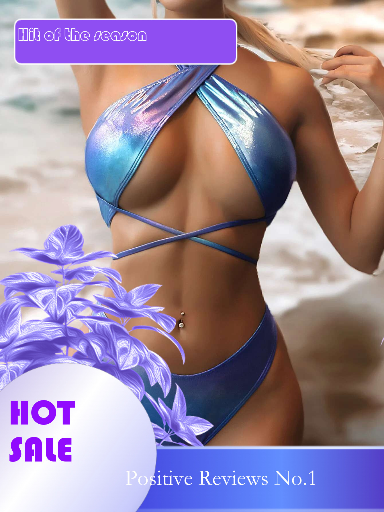 Dongdumaoyi Shiny Glossy Blue Bikinis Sets Women Sexy Halter Cross Bandage Push Up Micro Swimsuit Brazilian Bathing Suit High Waist Swimwear
