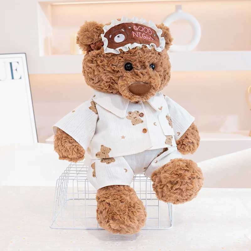 Ryan Pajama Bear Plush Doll High Quality Cute Teddy Bear Wear Eye Masks And Pajamas Stuffed Accompany Sleeping Gift Kid Gift C251107