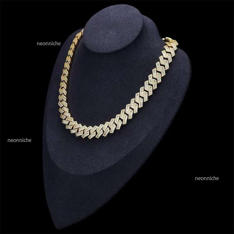 15mm Sier Hip Hop Vvs Dia Moissanite Baguette Cuban k Chain
