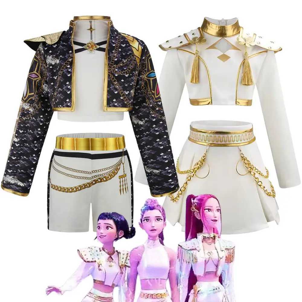 Kids Girls Kpop Demon Hunters Rumi Zoey Mira Cosplay Costume For Child Clothing Roleplay Outfits Fantasy Halloween Carnival Suit W251107