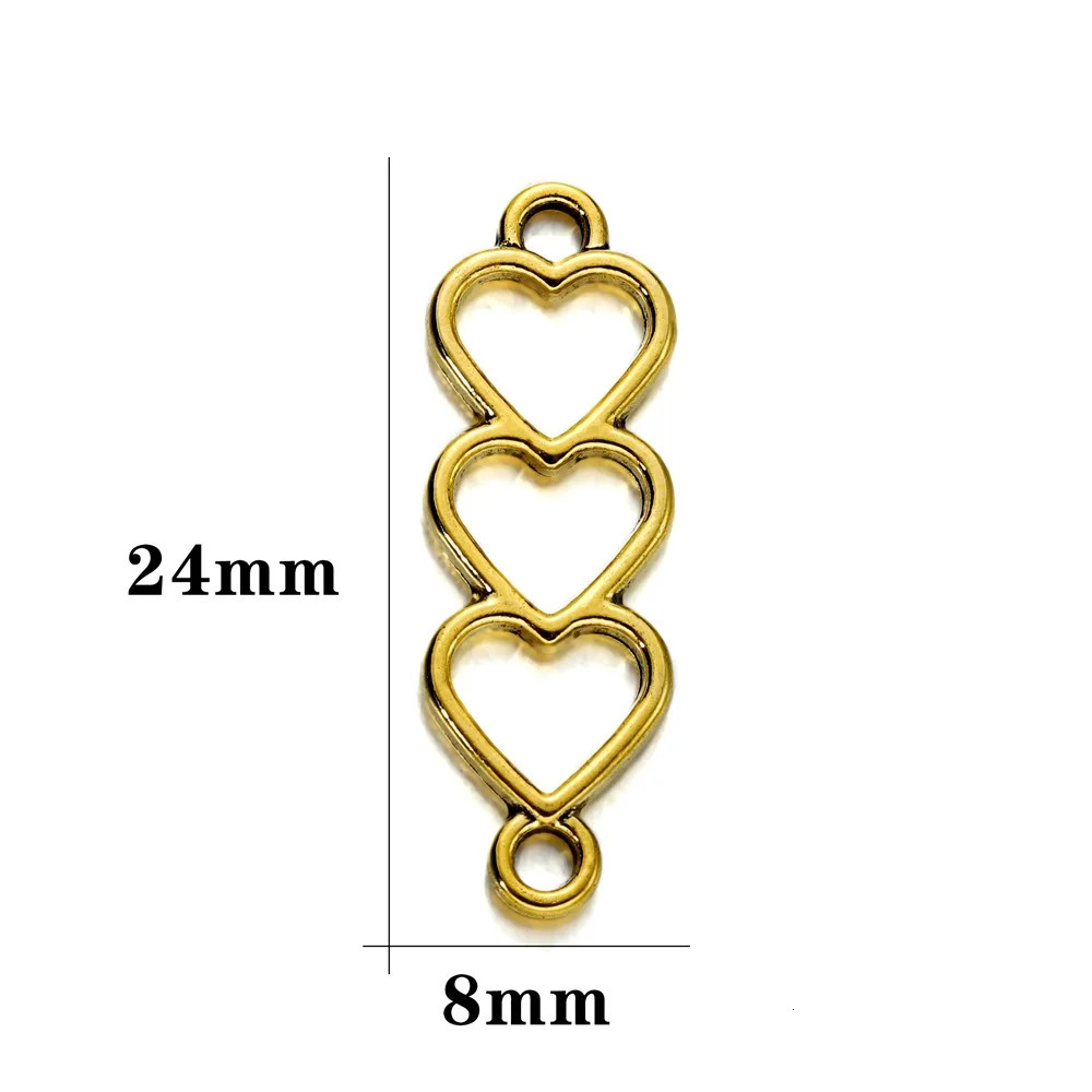30 pieces of alloy gold heartshaped charm connectors hollow love for DIY bracelets necklaces earrings jewelry making supplies 250325