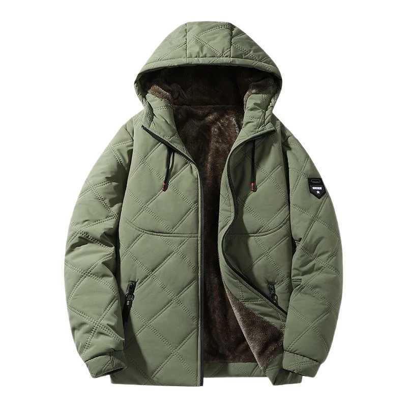 Winter Man Fleece Outdoor Casual Jacket Man Hooded Outwear Warm Jacket Man Multi Pocket Thicken Jacket Male Run Work Safari CoatT251107