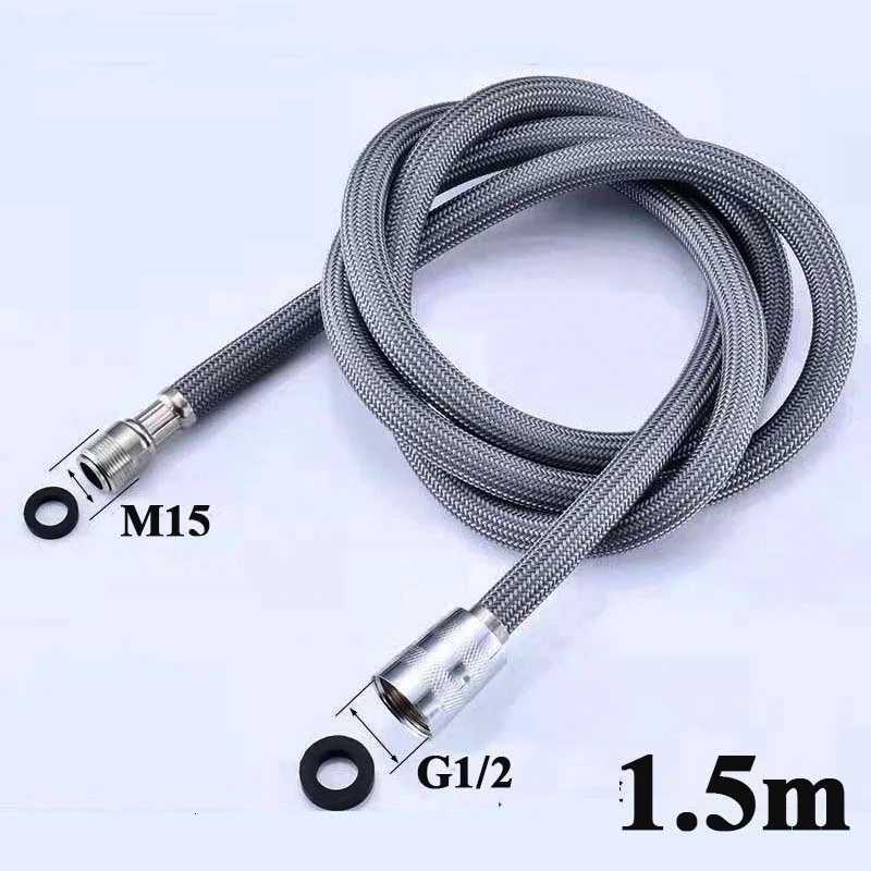 Black / Gray Nylon Wire Kitchen Faucet Pl Out Faucet Hoses Gray Nylon Pl-out Hose Tube Kitchen Wash Basin Sink Basin Connect Y251107