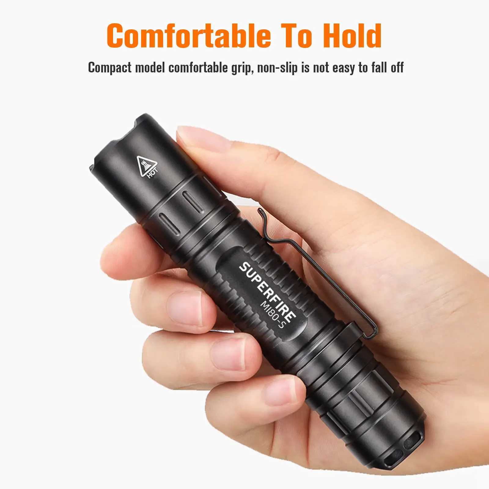 SUPERFIRE MI80-S High power led flashlight Super Bright 1100LM EDC Torch Portable flash lights Fishing Camping Outdoor LanternW251106