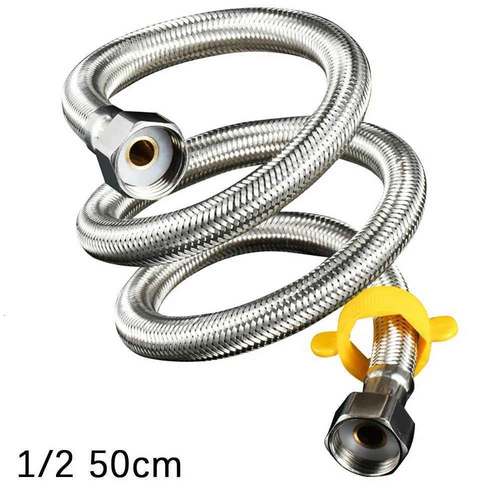 Stainless Steel Bellows Metal Water Heater Toilet Water Inlet Pipe Hot And Cold High Pressure Universal Interface Can Be Bent Y251107
