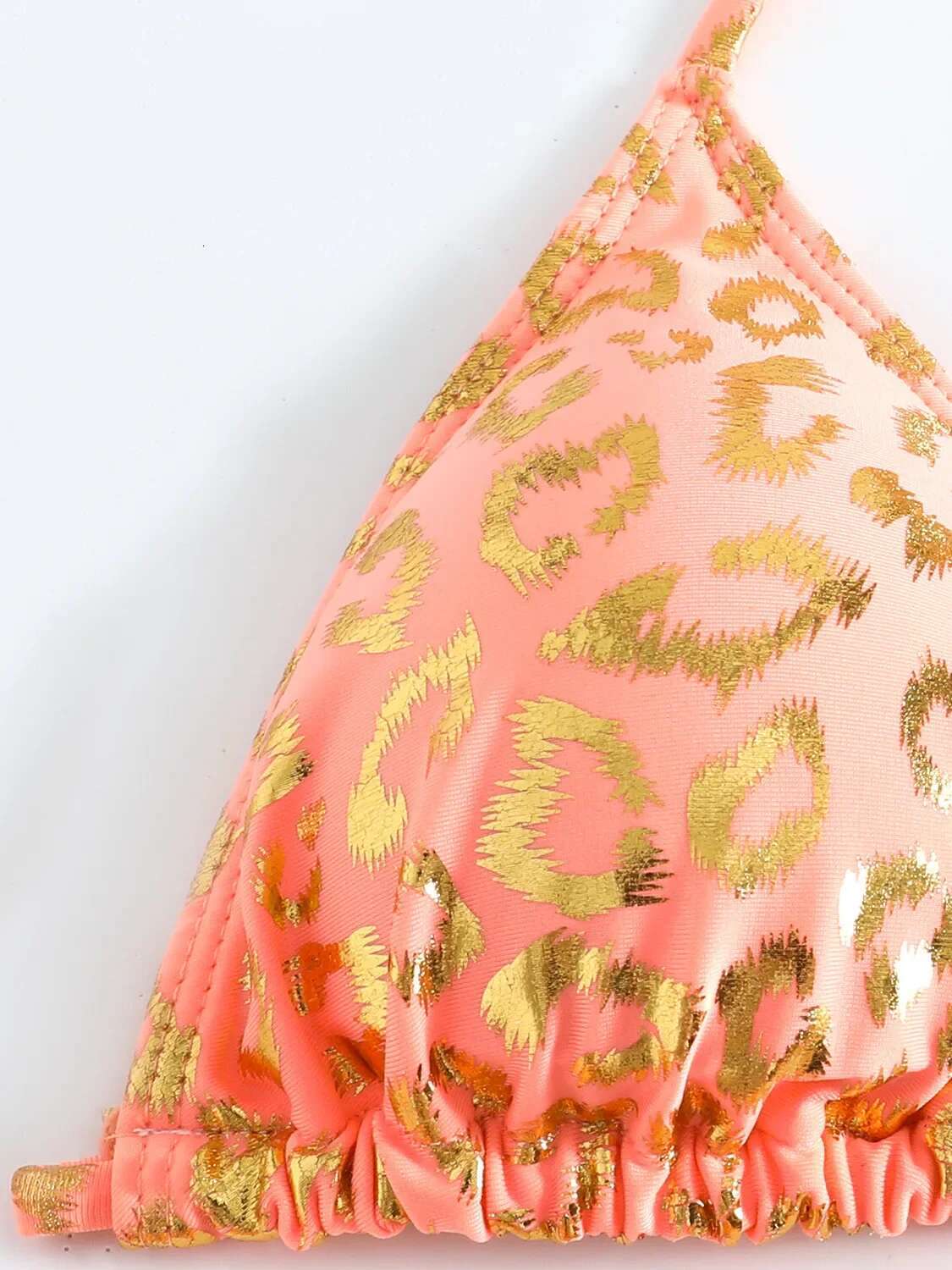 Dongdumaoyi Sexy Orange Leopard Print Bikini Set Women Halter Push Up Bra Tie Side Thong Swimsuit Summer Backless Bathing Suit Swimwear