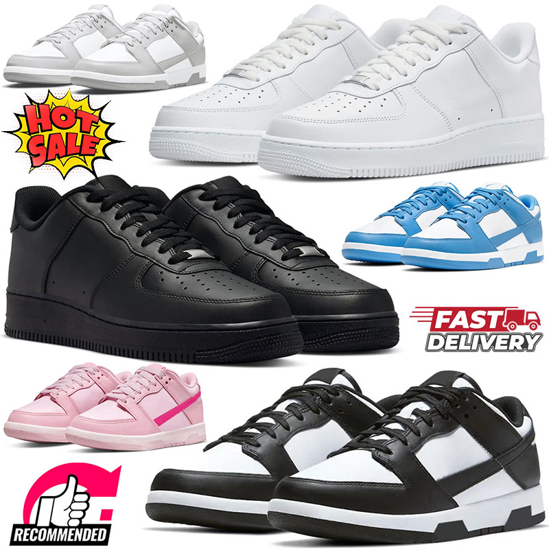 free shipping 1 one running shoes for men women panda triple pink University Blue classic black white womens chaussures mens trainers outdoor sneakers big size 46 47