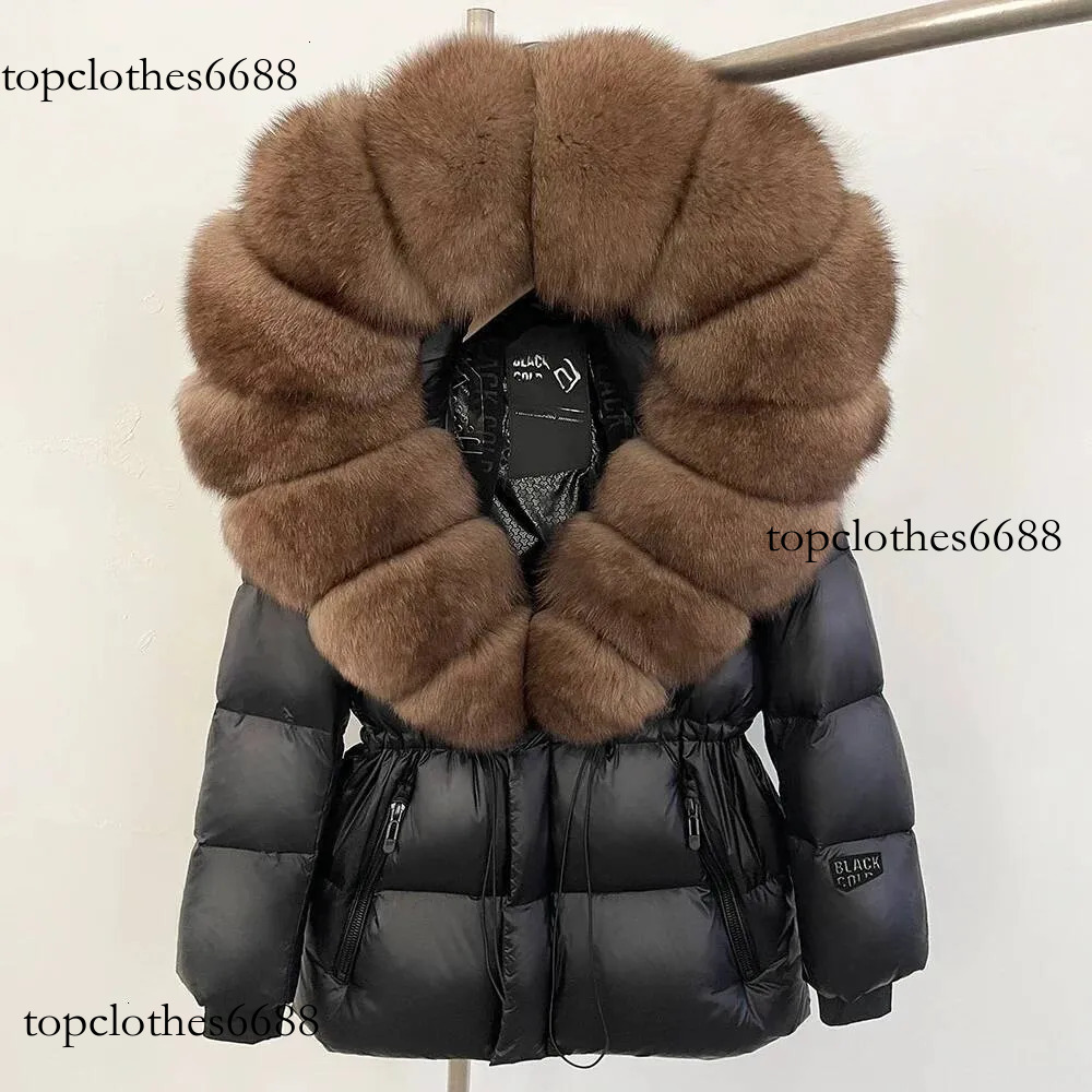 2025 Reality Winter Clothes Women Big Fox Fur Coat Autumn Warm Natural White Goose Duck Female Hooded Puffer Jacket real fur coat women