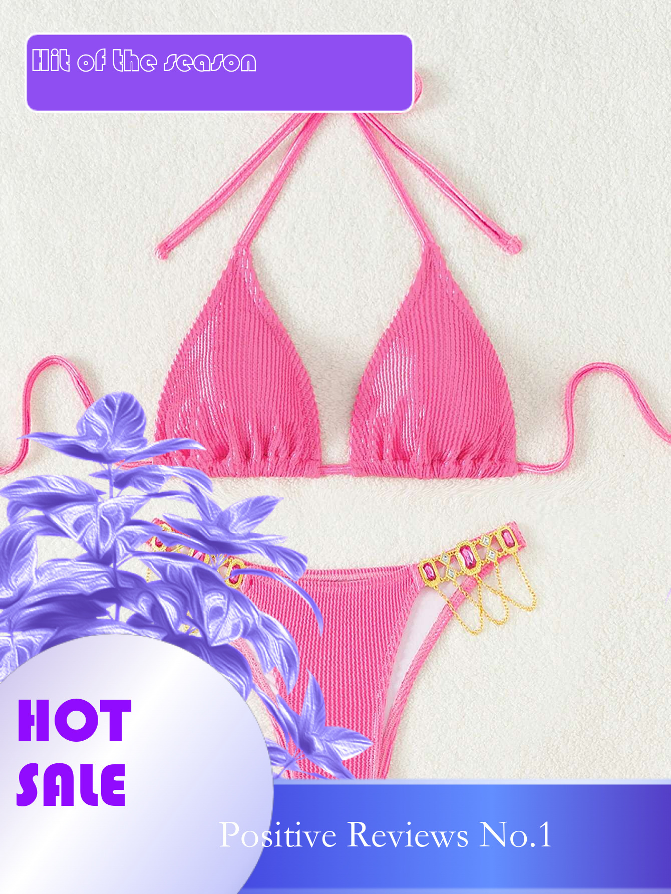 Dongdumaoyi Sexy Rhinestones Bikinis Sets Swimsuits Luxury Pink Metal Diamond Thong Swimwear Summer Push Up Beach Bathing Suit Bikini