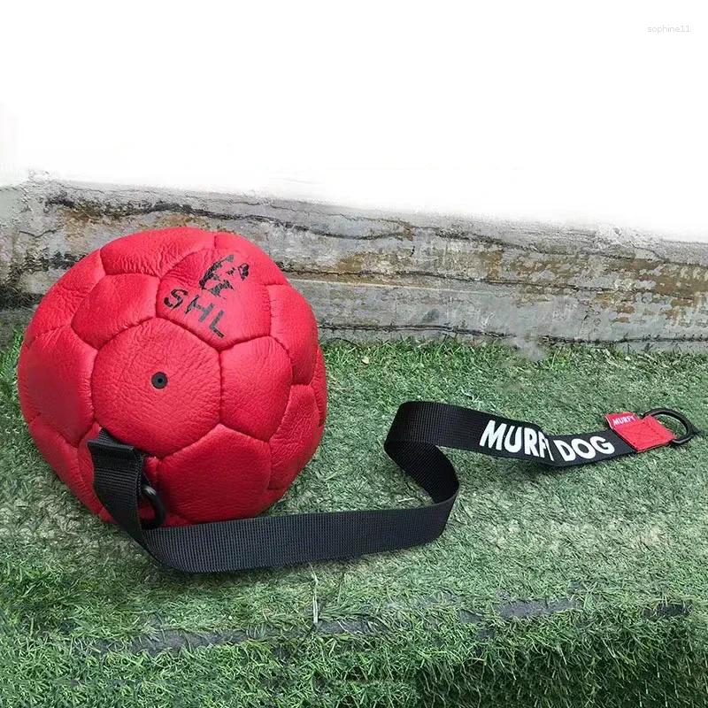 Update Bite-Proof Pet Dog Ball Toy Cowhide Harmless Teeth Interactive Throwing Training Game Soccer For Supplies