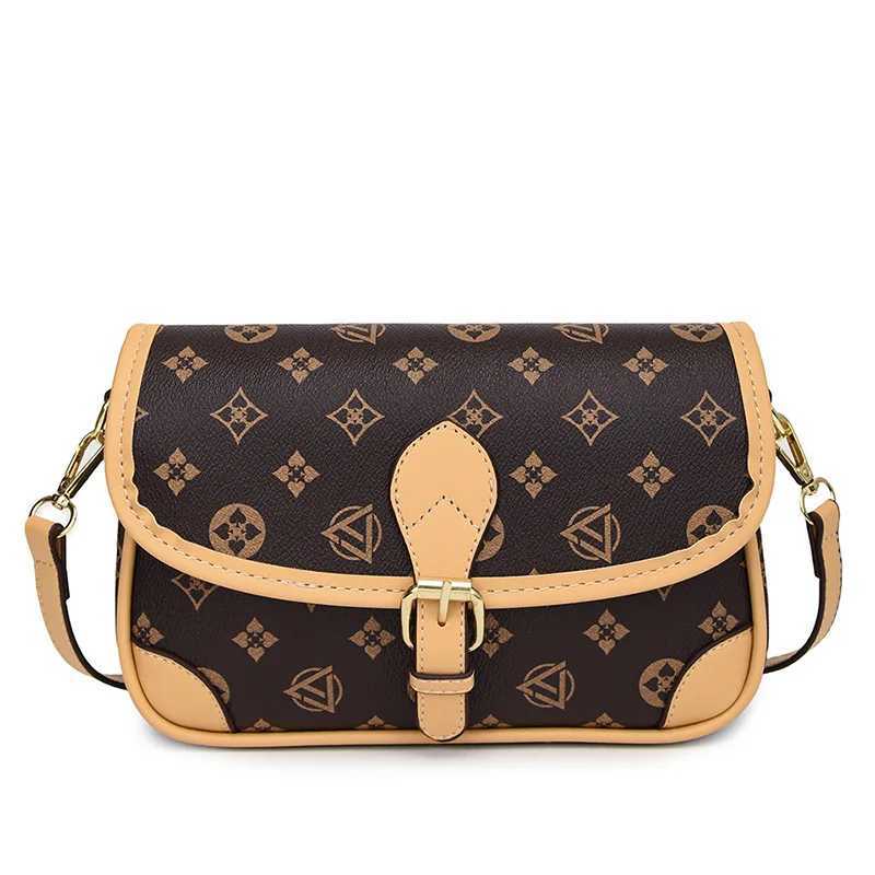 2025 Womens Commuter Bag Shoulder Crossbody Small Square Style Retro Old - flower Print Wide Shoulder Strap Chic Armpit BagW251107