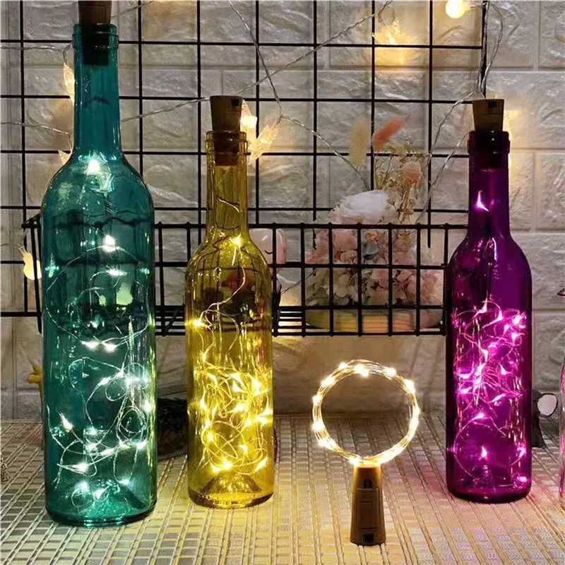 5pcs Bar LED Wine Bottle Cork String Fairy Lights Holiday Decoration Garland Fairy Lights Christmas Copper Wire String Lights W251107
