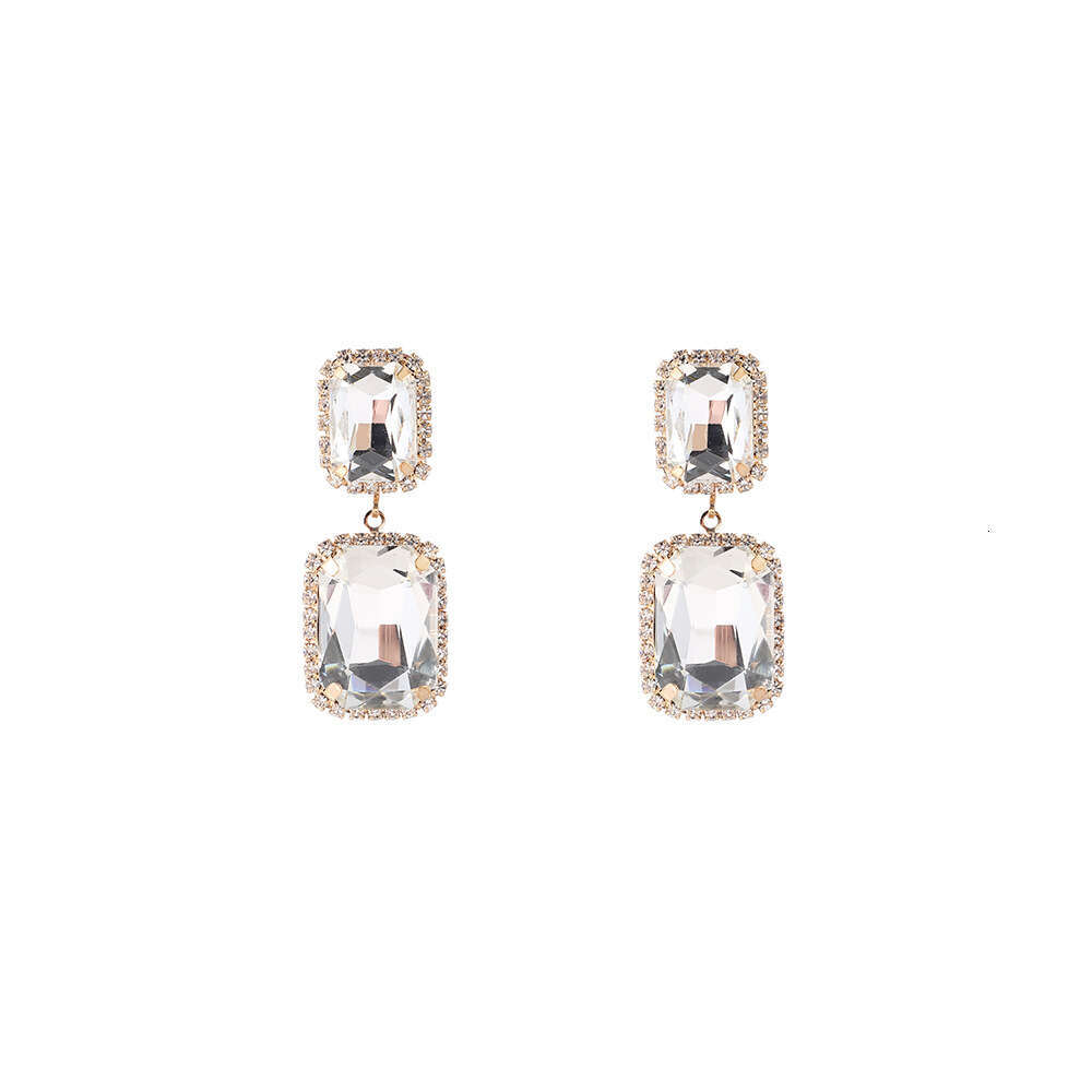 Style, personality, fashion, simple and fashionable rectangular cut NEW earrings, temperament, women's accessories