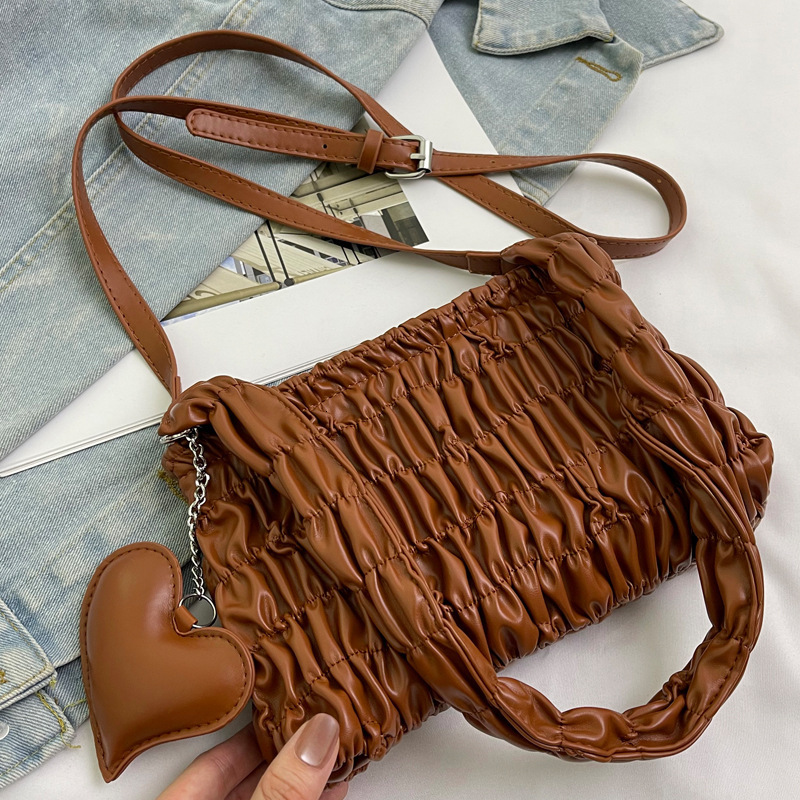 2025S Designer Women S Bag Autumn Armpit Women S New Pleated Small Square Bag Versatile Single Shoulder Casual Crossbody Bag