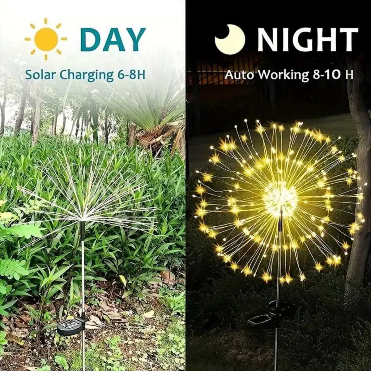 Solar Firework Lights Outdoor Waterproof Christmas Garden Wedding Decor Auto On/Off Fairy String Solar Powered Landscape Lighti W251107