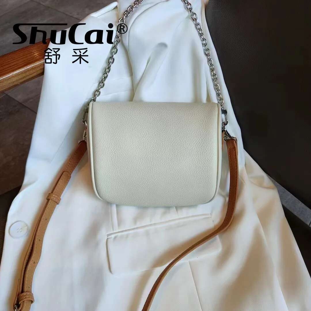 Genuine Leather New Chest Fashion Leather Single Shoulder Crossbody Chain Small Waist Bag