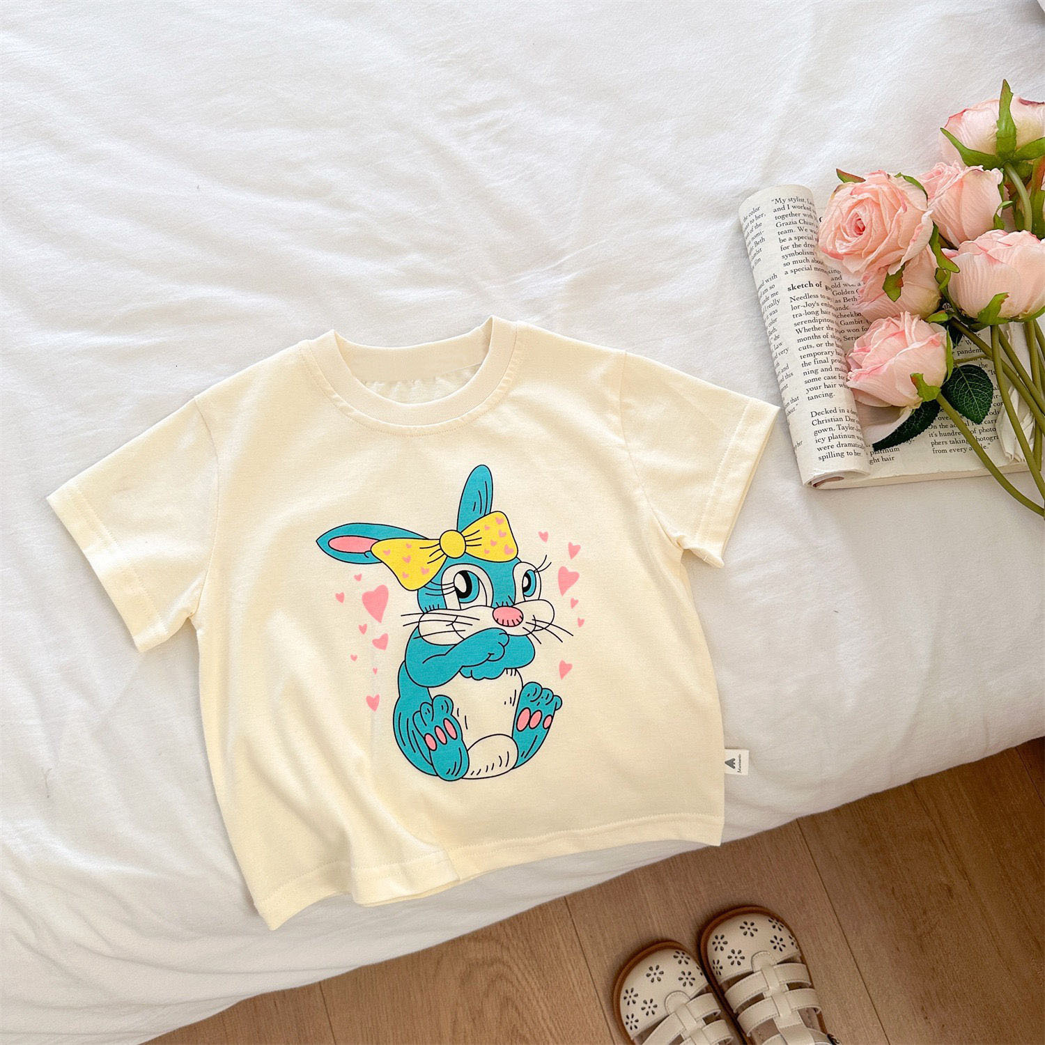 Ddmyshoesvip Pure Cotton Children S Summer New Cartoon Printed Short Sleeved T Shirt For Girls And Babies Cute Boys Casual Top