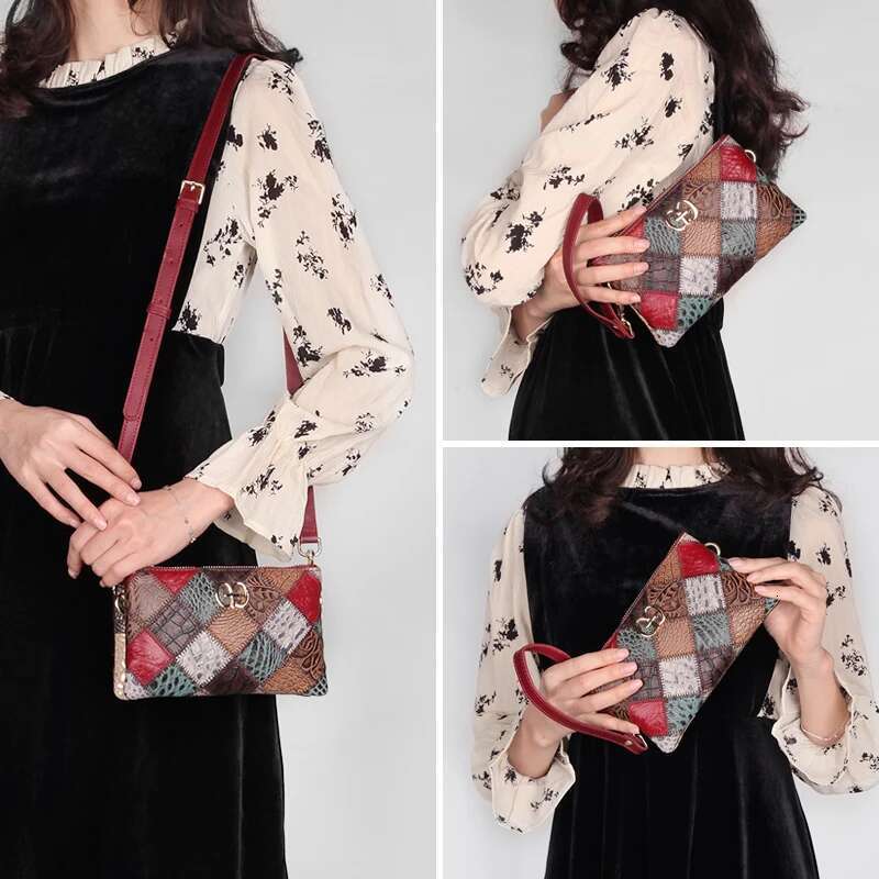 Women Shoulder Bags Genuine Leather Fashion Brand Ladies Cowhide Clutch Bag Design Trend Wallets For Female Double Zipper