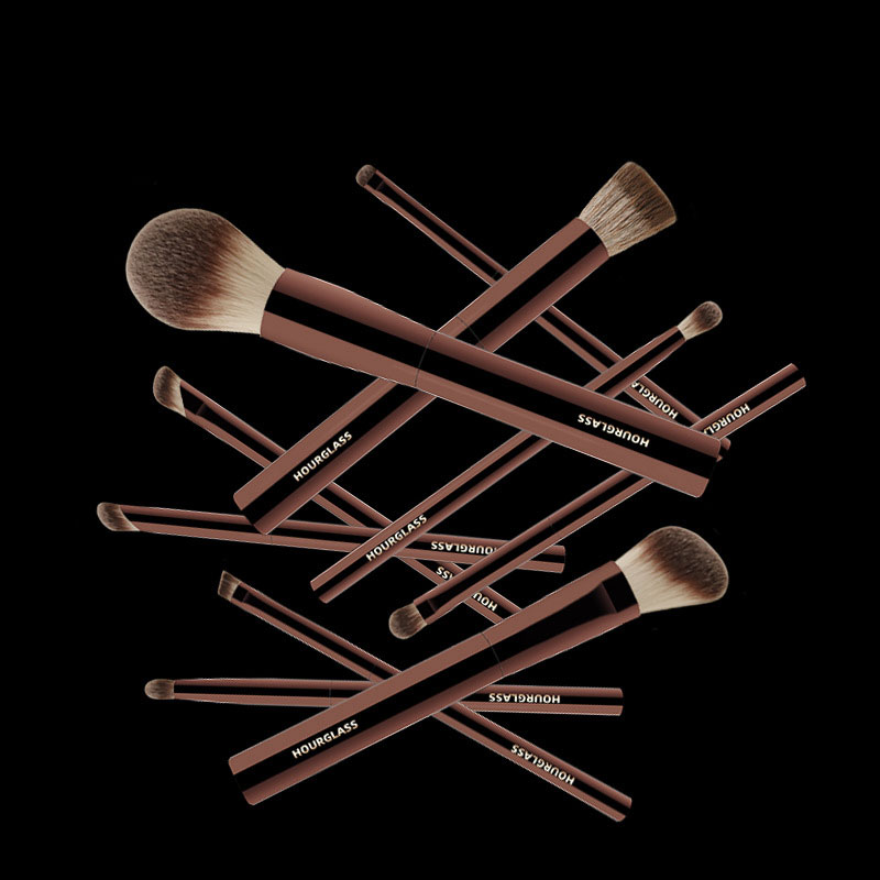 Makeup Brushes 10pcs/set Hourglass Powder Eyeshadow Domed Crease Make Up Brush Stippg Angled Shadow Brow With Cosmeetic Bag