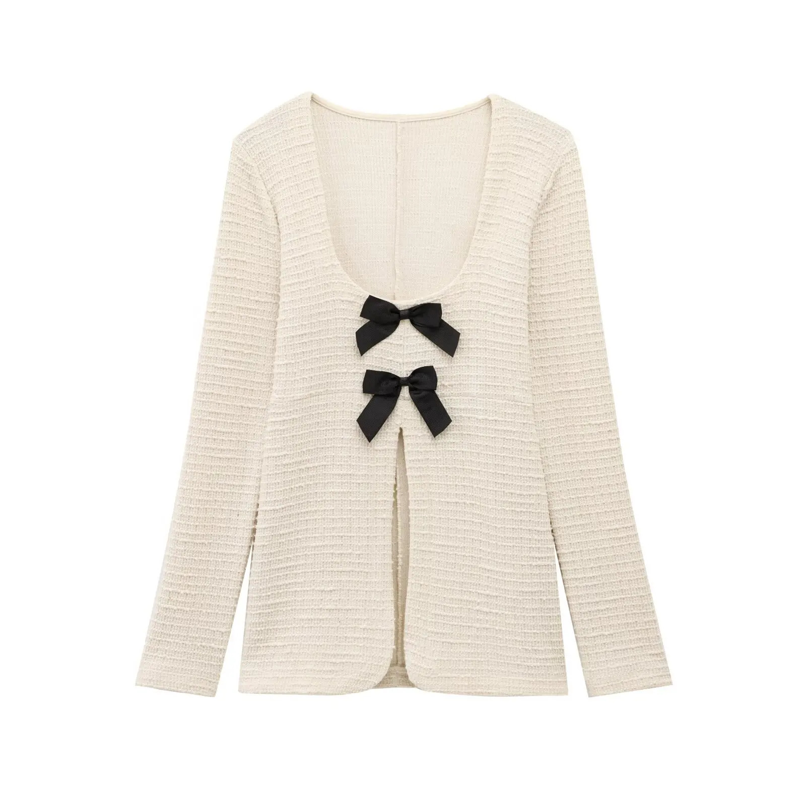 ZBZA Womens Ultra Thin Fit Texture Coat Flared Pants Set Simple ONeck Long Sleeve Solid Top Waist Mens Spring Fashion 250407