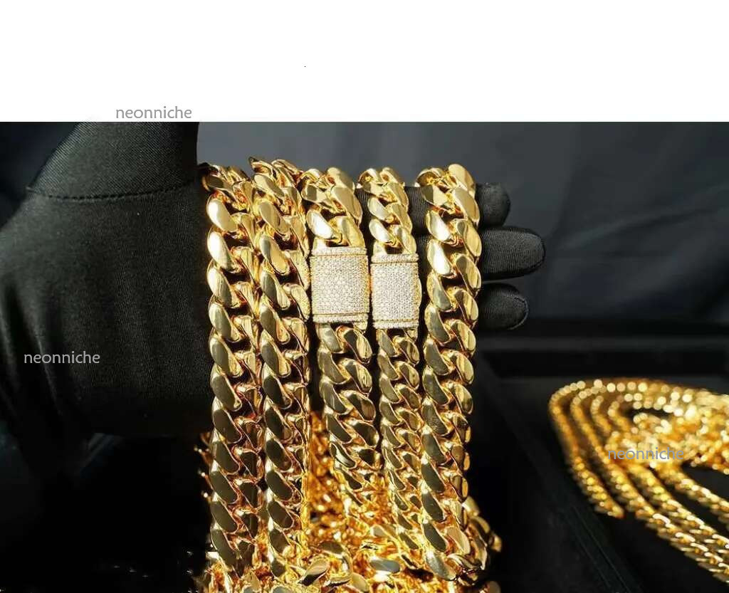 Designer Jewelry pendant necklaces wholesale choker custom k gold miami 12-20mm designer cuban chain necklace man gift